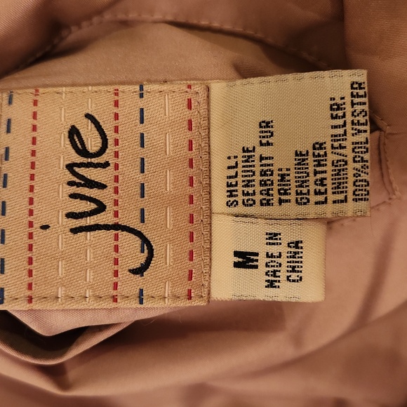 Vintage June  genuine natural rabbit fur and leather details  jacket  size M - Picture 17 of 17